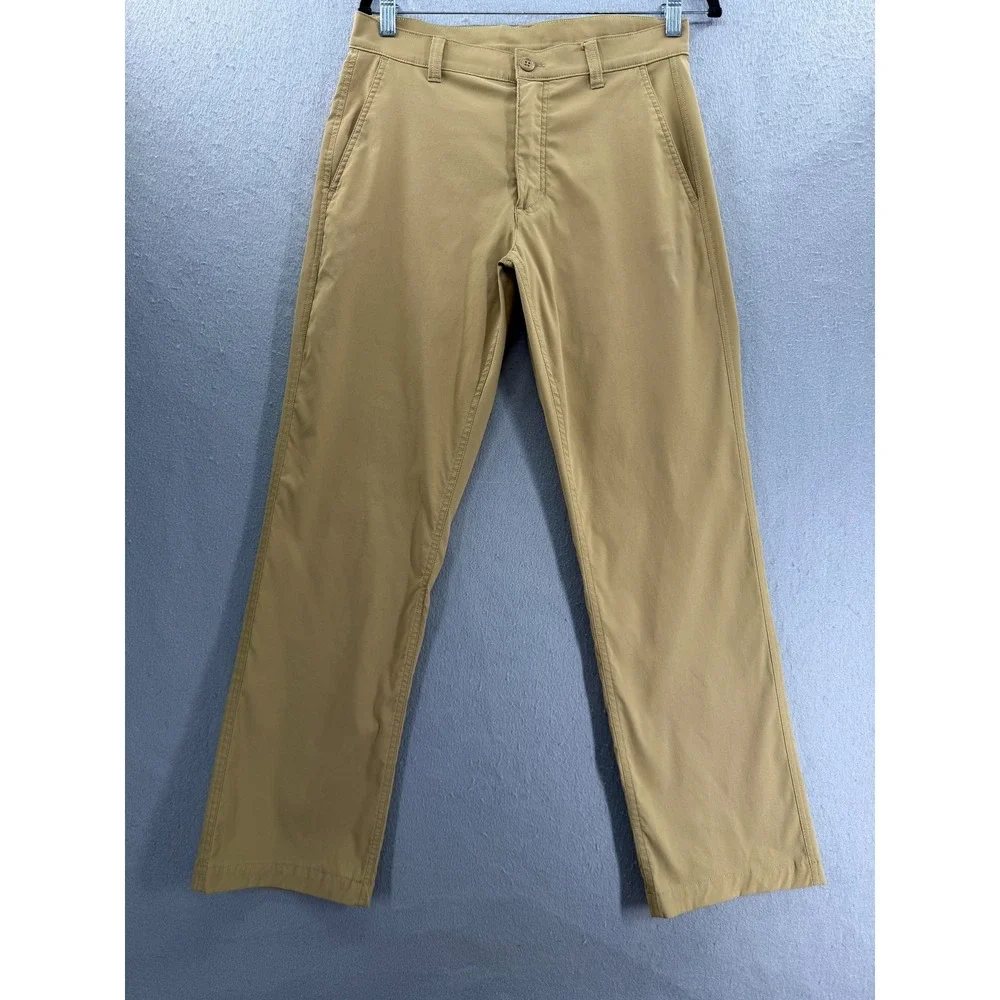 Eddie Bauer Horizon Takeoff Chino Pants Mens 30x30 Tan Performance UPF 50 Hiking